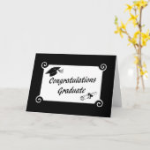 Félicitations Diplômé avec Casquette et carte de d (Fleur jaune)