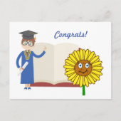 Félicitations Diplôme Carte Postale Fleur de Solei (Devant)