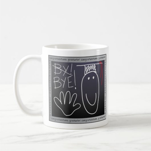 Félicitations Diplômé Classique Café Blanc Mug (Gauche)