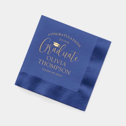 Félicitations Diplômé Elégant Royal Blue & Gold (Gauche)