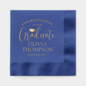 Félicitations Diplômé Elégant Royal Blue & Gold (Recto)