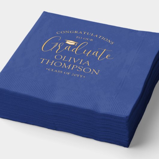 Félicitations Diplômé Elégant Royal Blue & Gold (Détail)