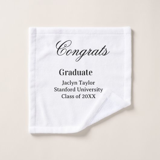 Félicitations diplômé nom université nom promotion (Gant de toilette)