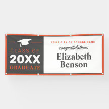 Félicitations Diplômé Personnalisé Bannière Orange
