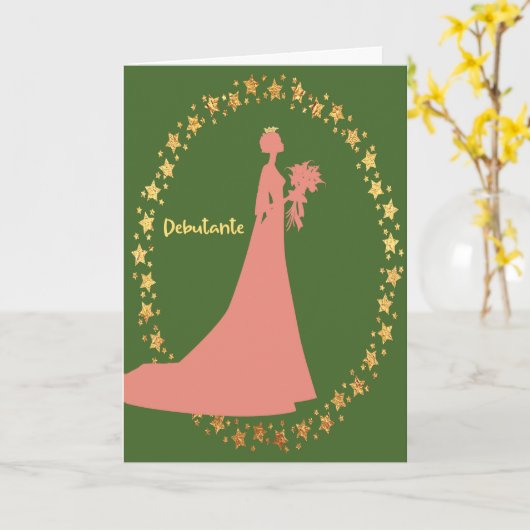 Félicitations et carte cadeau pour Debutante (Fleur jaune)