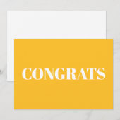 Félicitations, Félicitations carte blanche jaune o (Devant / Derrière)