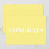 Félicitations, Félicitations carte blanche jaune p (Devant / Derrière)