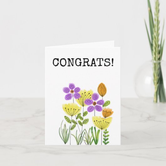 Félicitations, Félicitations, Carte Florale (Devant)