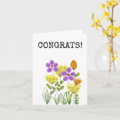 Félicitations, Félicitations, Carte Florale (Fleur jaune)