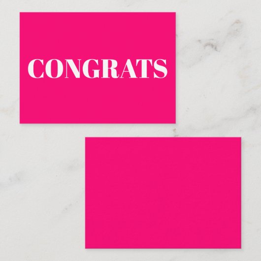 Félicitations, Félicitations, carte fuchsia rose c (Devant / Derrière)