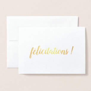 Félicitations French Gefelicitations Brush Script Folie Kaarten