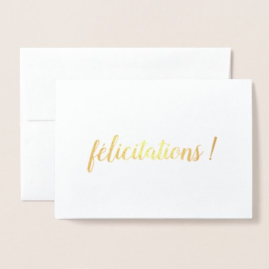 Félicitations French Gefelicitations Brush Script Folie Kaarten (Voorkant met envelop)