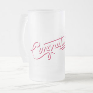 Félicitations Frosted Glass Beer Mug