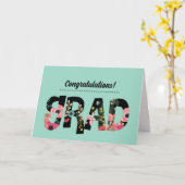 Félicitations Grad. Carte florale moderne personna (Fleur jaune)