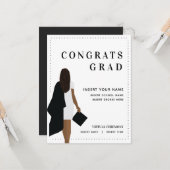 Félicitations Grad ♥ Graduation Faire-part (Devant/Arrière en situation)