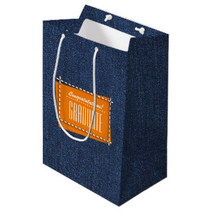 Félicitations Grad, Motif Denim Sacs cadeaux
