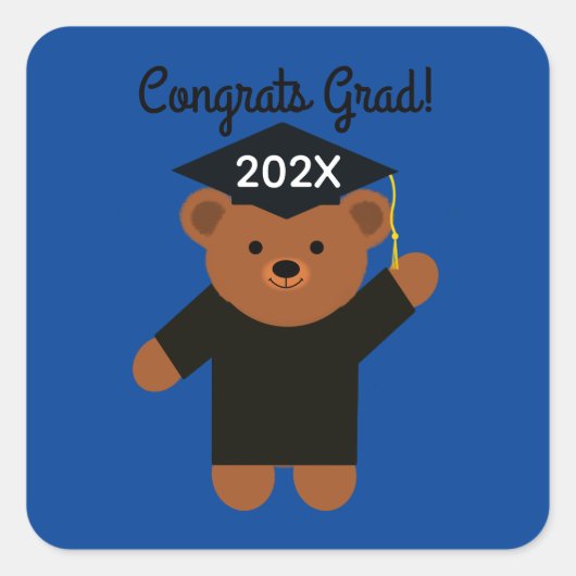 Félicitations Grad ! Stickers de l'ours de fin d'é (Devant)