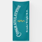 Félicitations Graduate Blue MD Docteur Bannière (Vertical)