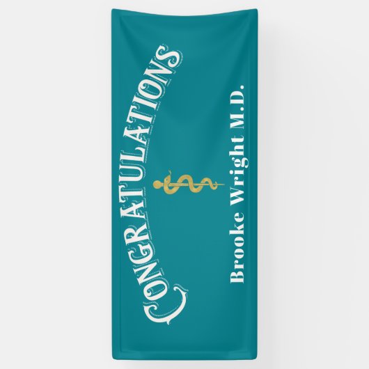 Félicitations Graduate Blue MD Docteur Bannière (Vertical)