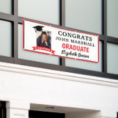 Félicitations Gradué sur mesure bannière Red Grey (Bâtiment extérieur)