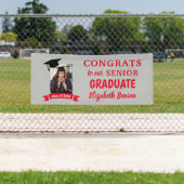 Félicitations Gradué sur mesure bannière Red Grey (En situation)