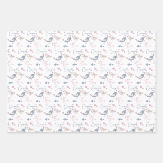 Félicitations Inséparables Envelopper les feuilles (Devant 2)