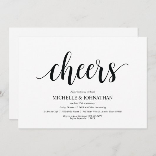 Félicitations, invitations pour la célébration de  (Devant / Derrière)