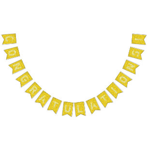 Félicitations Jaunes Craquées Drapeaux du Bunting 