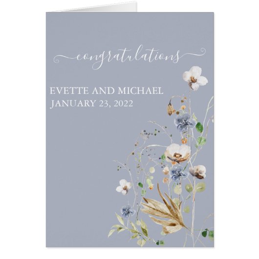 Félicitations Mariages personnalisées Fleurs sauva (Devant)