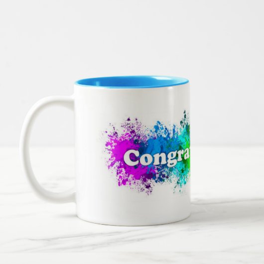 ***FÉLICITATIONS*** MUG CAFÉ à deux tons (Gauche)