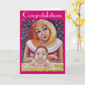 Félicitations - nouvelle carte bébé (Fleur jaune)