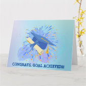 FÉLICITATIONS, OBJECTIF ATTEINT !!! CARTE (Fleur jaune)