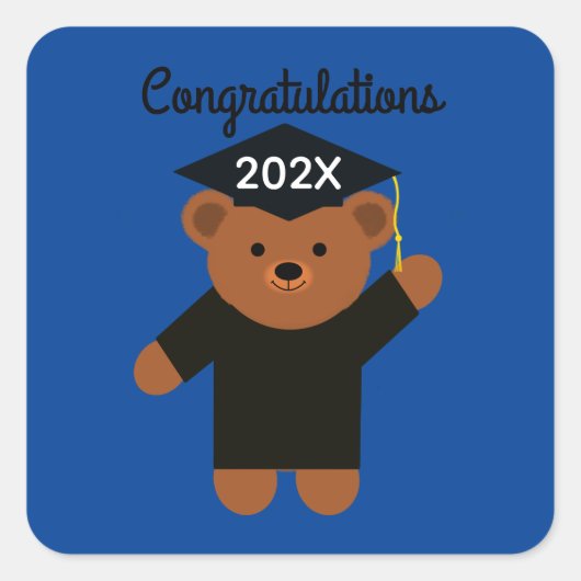 Félicitations Ours de Graduation #2 Stickers (Devant)