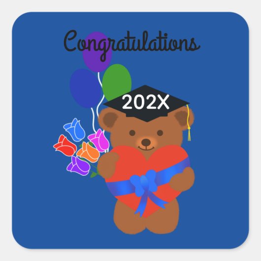 Félicitations Ours de Graduation #3 Stickers (Devant)