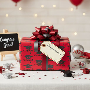 Félicitations ! Papier cadeau de chapeau de remise