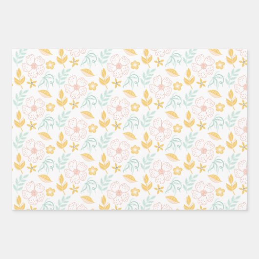 Félicitations Papier d'emballage floral en feuille (Devant)