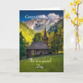 Félicitations Pasteur Carte de vœux pliée (Fleur jaune)