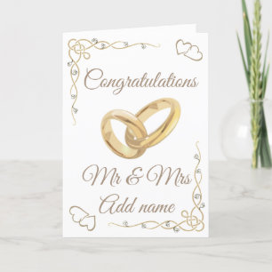 Félicitations personnalisées stylish carte m & mrs