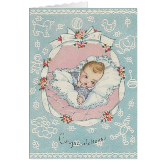 Félicitations pour bébé vintage (Devant)