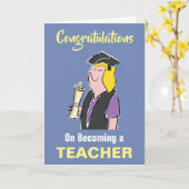 Félicitations pour devenir une carte d'enseignant (Fleur jaune)