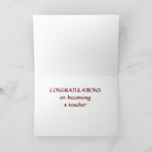 FÉLICITATIONS POUR "DEVENIR UNE CARTE D'ENSEIGNANT (Intérieur)