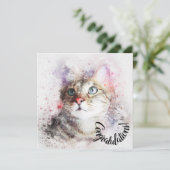 Félicitations pour la carte de nouveau chat de com (Debout devant)