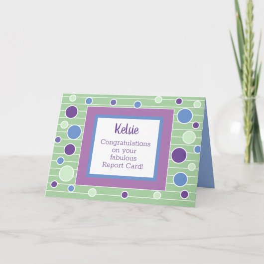 Félicitations pour la carte de rapport ! (Devant)