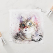 Félicitations pour la carte Nouveau Chat de Compag (Devant/Arrière en situation)