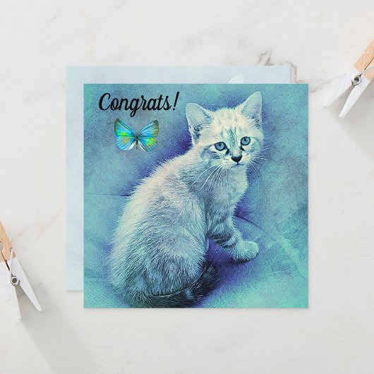 Félicitations pour la nouvelle carte de chat pour 