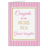 Félicitations pour la nouvelle carte Grand-fille (Devant)