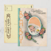 Félicitations Pour La Nouvelle Carte Postale Bébé (Devant / Derrière)