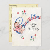 Félicitations Pour La Nouvelle Carte Postale Bébé (Devant / Derrière)