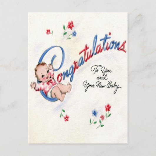 Félicitations Pour La Nouvelle Carte Postale Bébé (Devant)