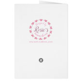 félicitations pour le baptême rose et blanc de la  (Dos)